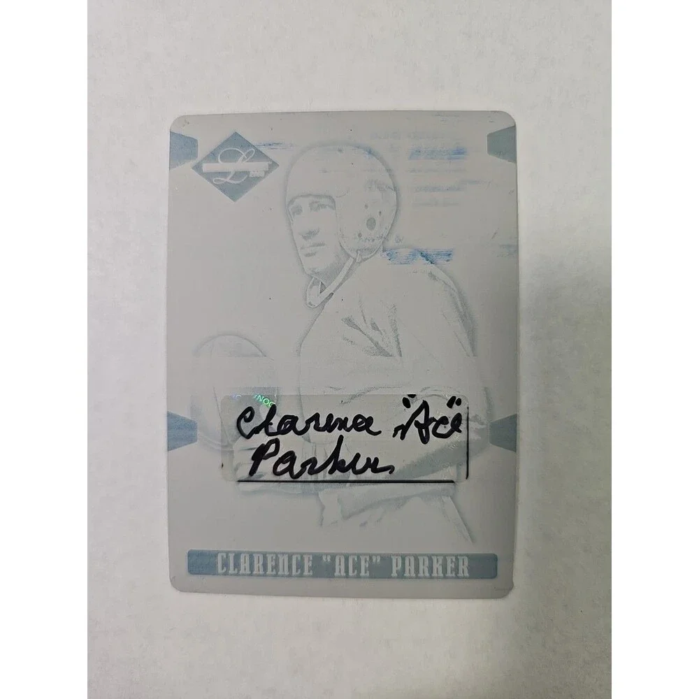 2008 Donruss Nat'l Treasures Clarence “Ace” Parker Cyan Printing Plate Auto 1of1